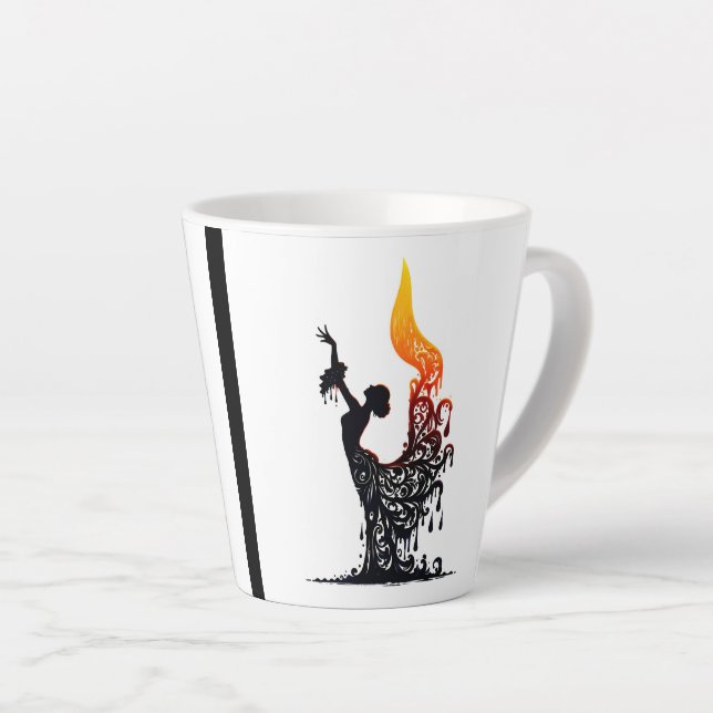 Tasse Latte Danseuse de flamenco (Angle droit)