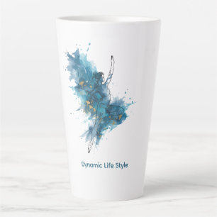 Tasse Latte Danseuse élégante à l'aquarelle & Café Zen Ginkgo 