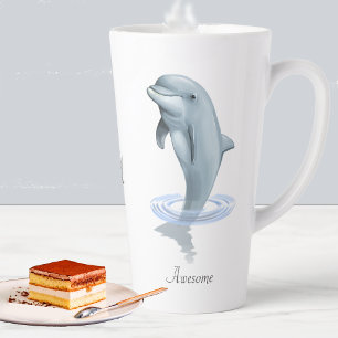 Tasse Latte Dauphin mignon moderne, écriture et monogramme