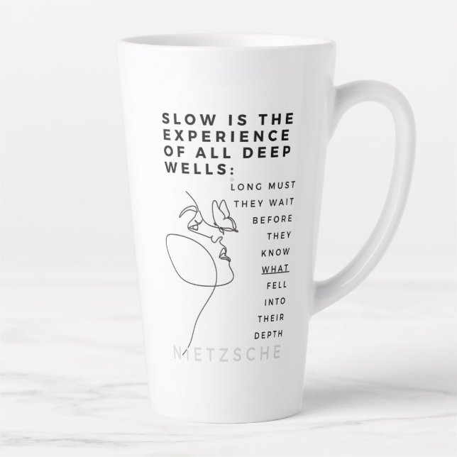 Tasse Latte Deep Soul Introvert philosophie citation Nietzsche (Droite)