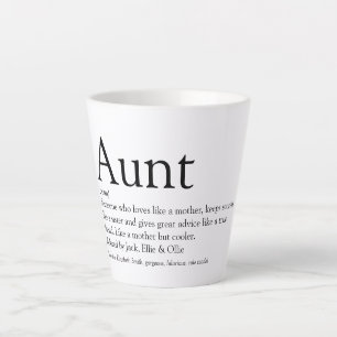 Tasse Latte Définition de la tante dire noir et blanc