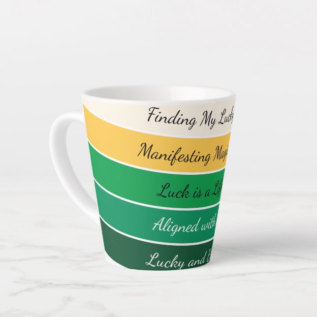 Tasse Latte Dégradé Moderne de la Saint-Patrick (Angle gauche)