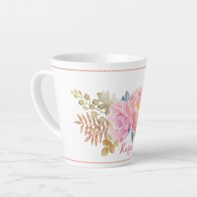 Tasse Latte Délicatesse de la boue latte florale (Angle gauche)
