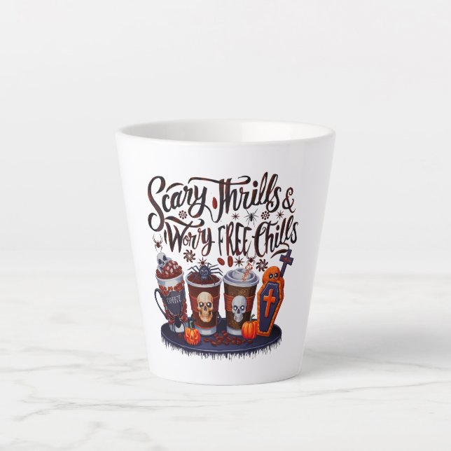 Tasse Latte Délicieux café d'Halloween pour les Sips Éffrayant (Devant)