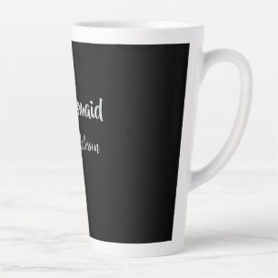 Tasse Latte Demoiselles d'honneur nom mariage argent noir 