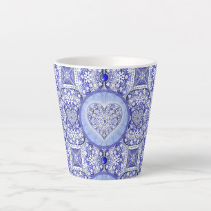 Tasse Latte Dentelle en céramique Bleu de Grèce