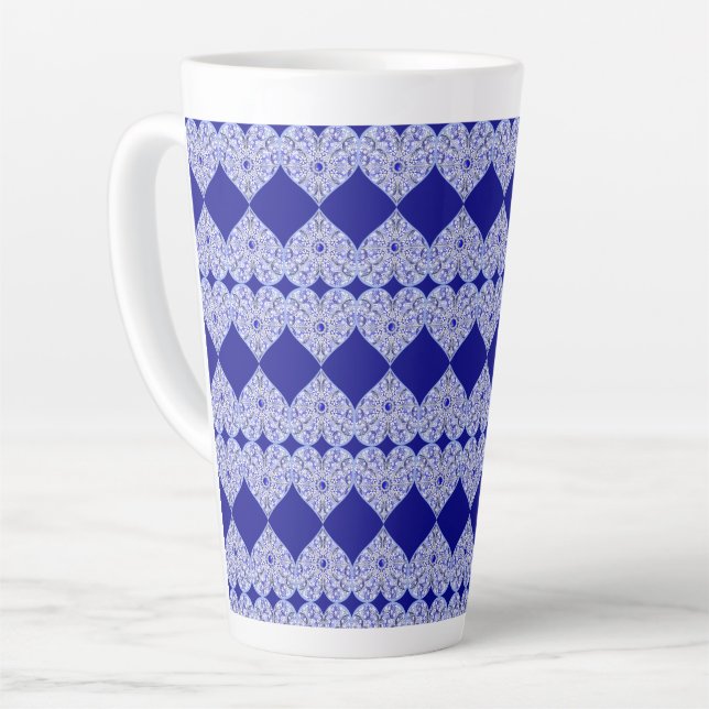 Tasse Latte Dentelle en céramique Bleu de Grèce (Angle gauche)