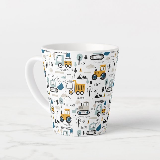 Tasse Latte Déplaçons le Motif de véhicule (Angle gauche)