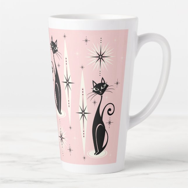 Tasse Latte Des chats atomiques rétro-rétro du milieu du siècl (Droite)