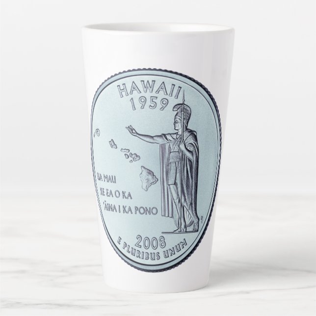 Tasse Latte Design du quartier d'état de Hawaii (Devant)