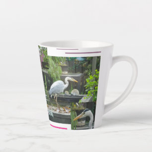Tasse Latte Design Héron Cendré