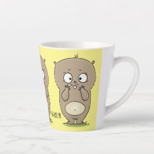 Tasse Latte Dessin d'adorable hamster