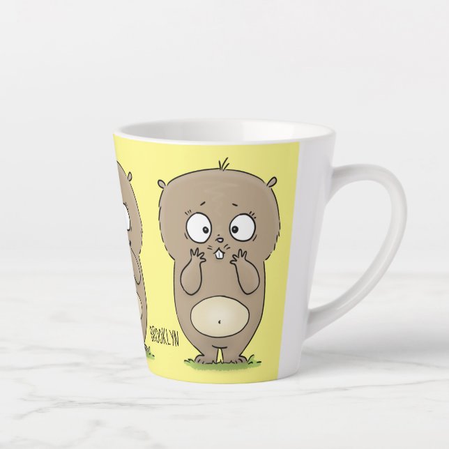 Tasse Latte Dessin d'adorable hamster (Droite)
