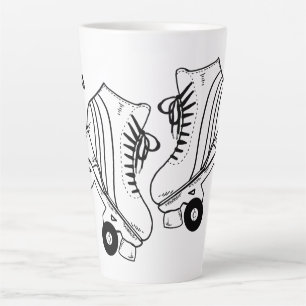 Tasse Latte Dessin de patinage à rouleaux minimaliste Nom pers