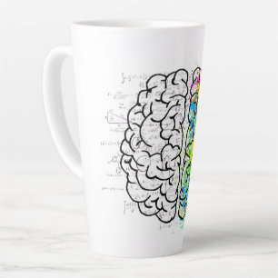 Tasse Latte Dessin d'idée de psychologie cérébrale