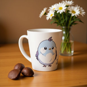 Tasse Latte Dessin d'oiseau Cute Kawaii Chubby - adorable Past