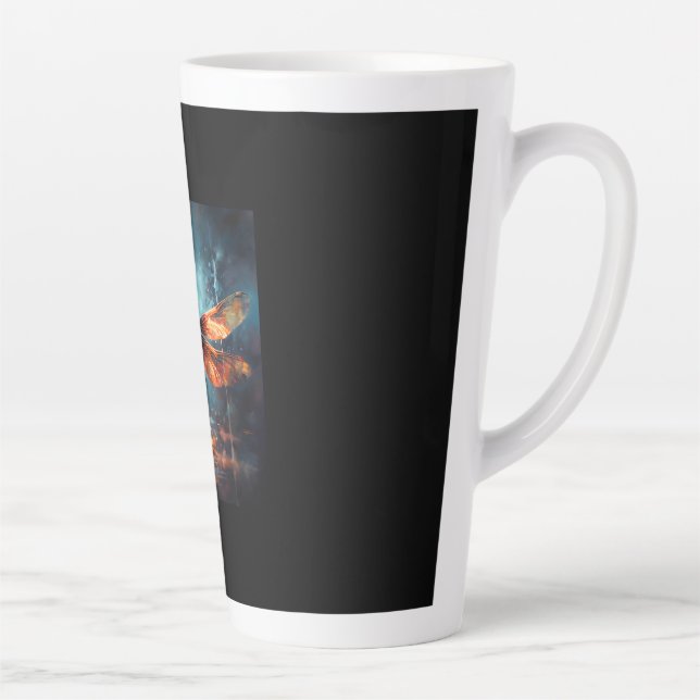 Tasse Latte dessous de verre de carreaux de libellules (Droite)