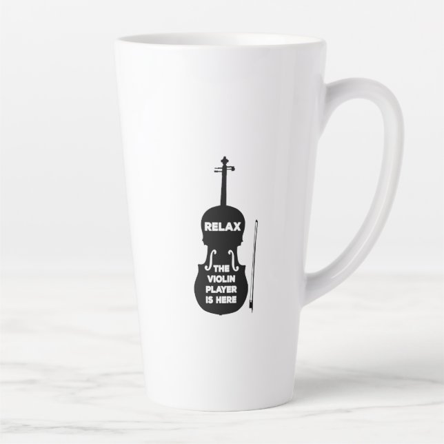 Tasse Latte Détendez-vous Le Joueur de violon est ici (Droite)