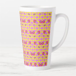 Tasse Latte Deux Fleurs Roses
