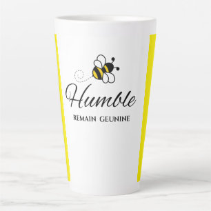 TASSE LATTE DEUX TONS RESTENT ABEILLE HUMBLE BLANC JAUNE CÉRAM