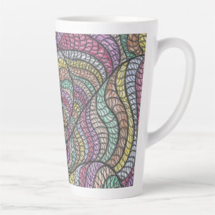 Tasse Latte Diba Art abstrait en spirale coloré dessiné à la