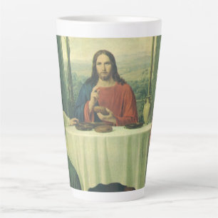 Tasse Latte Dîner ancien à Emmaüs avec Jésus-Christ