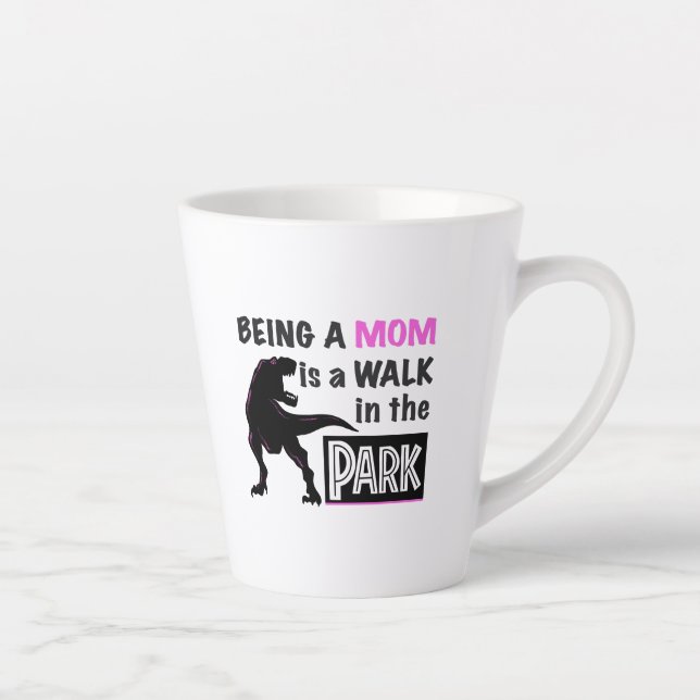 Tasse Latte Dinosaure drôle Être maman est une promenade dans  (Droite)
