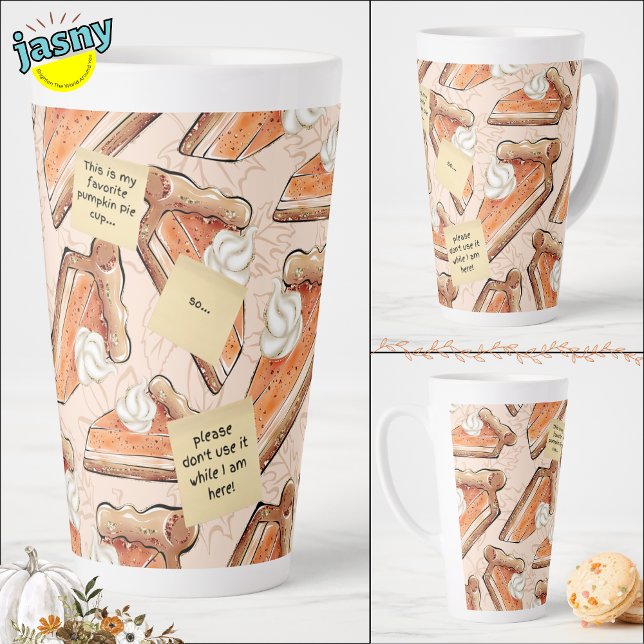 Tasse Latte Discuter Drôle Citrouille Pièces à tarte (Créateur téléchargé)