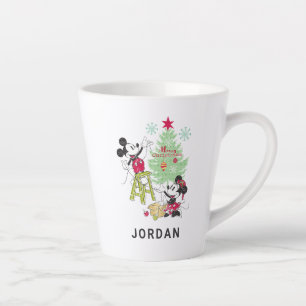 Tasse Latte Disney   Mickey & Minnie   Arbre de Noël classiqu