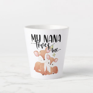 Tasse Latte Doe et Fawn My Nana m'aime