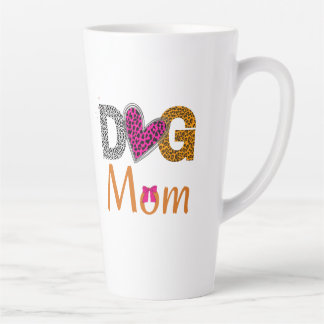 Tasse Latte Dog Mom Leopard Print/Trending Dog  Lover Gift