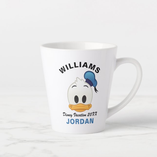 Tasse Latte Donald Duck Emoji | Vacances en famille (Droite)