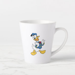 Tasse Latte Donald Duck Pose Fière