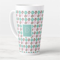 Donuts glaçés de Noël gribouillis rose Initial