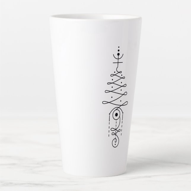 Tasse Latte Doodle Unalome Minimaliste (Devant)