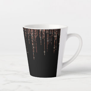 Tasse Latte Dory Rose Noire Gold Sparkly Glitter Fringe
