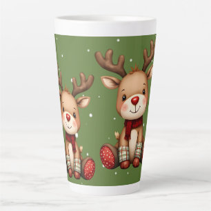 Tasse Latte Douce Paire de Renne dans une Chute de Neige de Fê