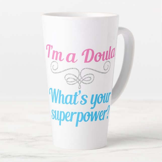 Tasse Latte Doula Superhero (Angle droit)