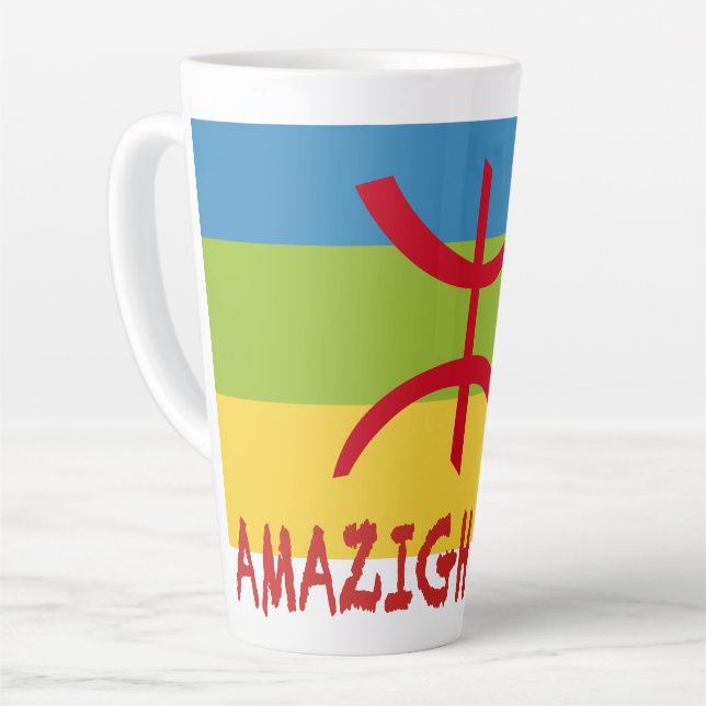 Tasse Latte Drapeau Amazigh - Drapeau Amazigh Drapeau (Angle gauche)