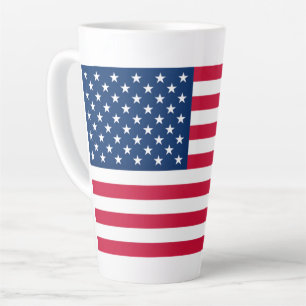 Tasse Latte Drapeau américain - États-Unis d'Amérique - Pat