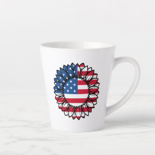 Tasse Latte Drapeau américain Tournesol-32222