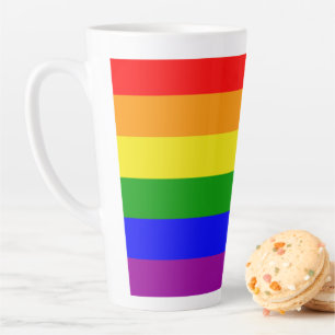 Tasse Latte Drapeau arc-en-ciel classique et élégant
