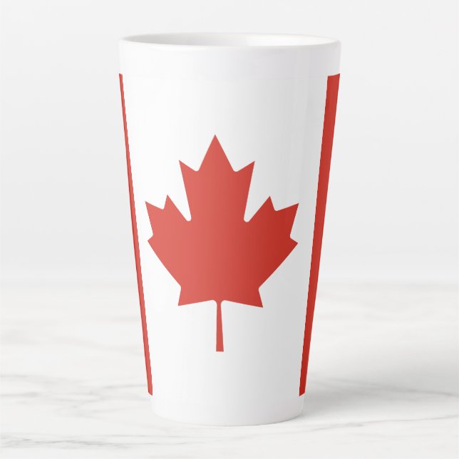 Tasse Latte Drapeau canadien patriotique (Devant)