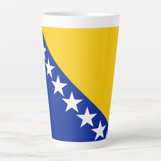 Tasse Latte Drapeau de Bosnie-Herzégovine patriotique (Devant)