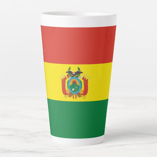Tasse Latte Drapeau de la Bolivie patriotique latte (Devant)