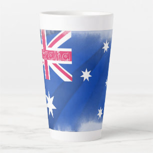 Tasse Latte Drapeau de l'Australie artistique