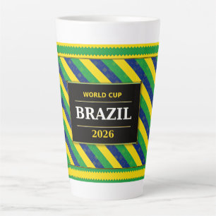 Tasse Latte Drapeau de Supporter de Football Brésilien Couleur