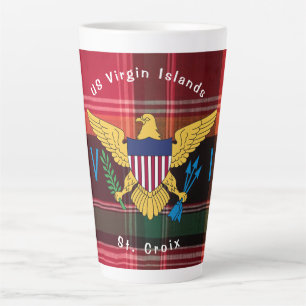 Tasse Latte Drapeau des îles Vierges américaines Madras Motif 