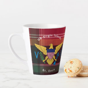 Tasse Latte Drapeau des îles Vierges américaines Ste Croix USV