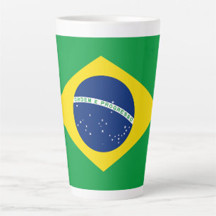Tasse Latte Drapeau du Brésil patriotique